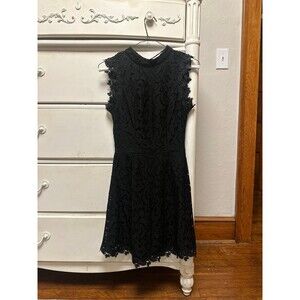 Francescas black lace mini dress - open back